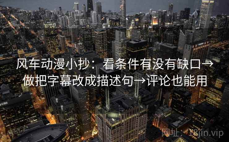 风车动漫小抄：看条件有没有缺口→做把字幕改成描述句→评论也能用