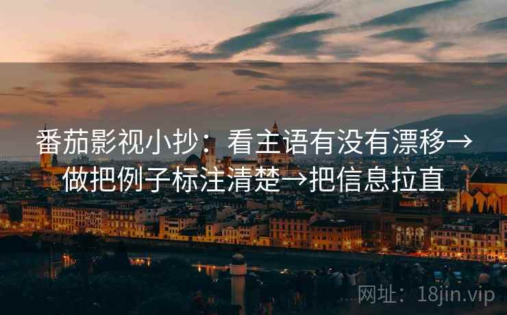 番茄影视小抄：看主语有没有漂移→做把例子标注清楚→把信息拉直