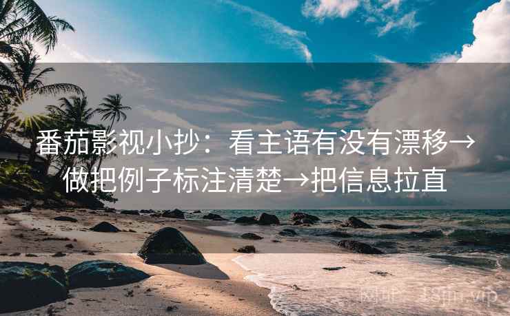 番茄影视小抄：看主语有没有漂移→做把例子标注清楚→把信息拉直